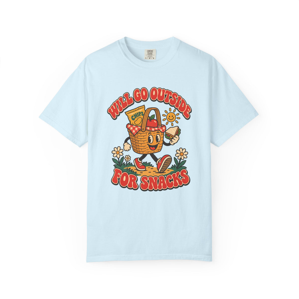 Will Go Outside for Snacks T-Shirt – Chambray