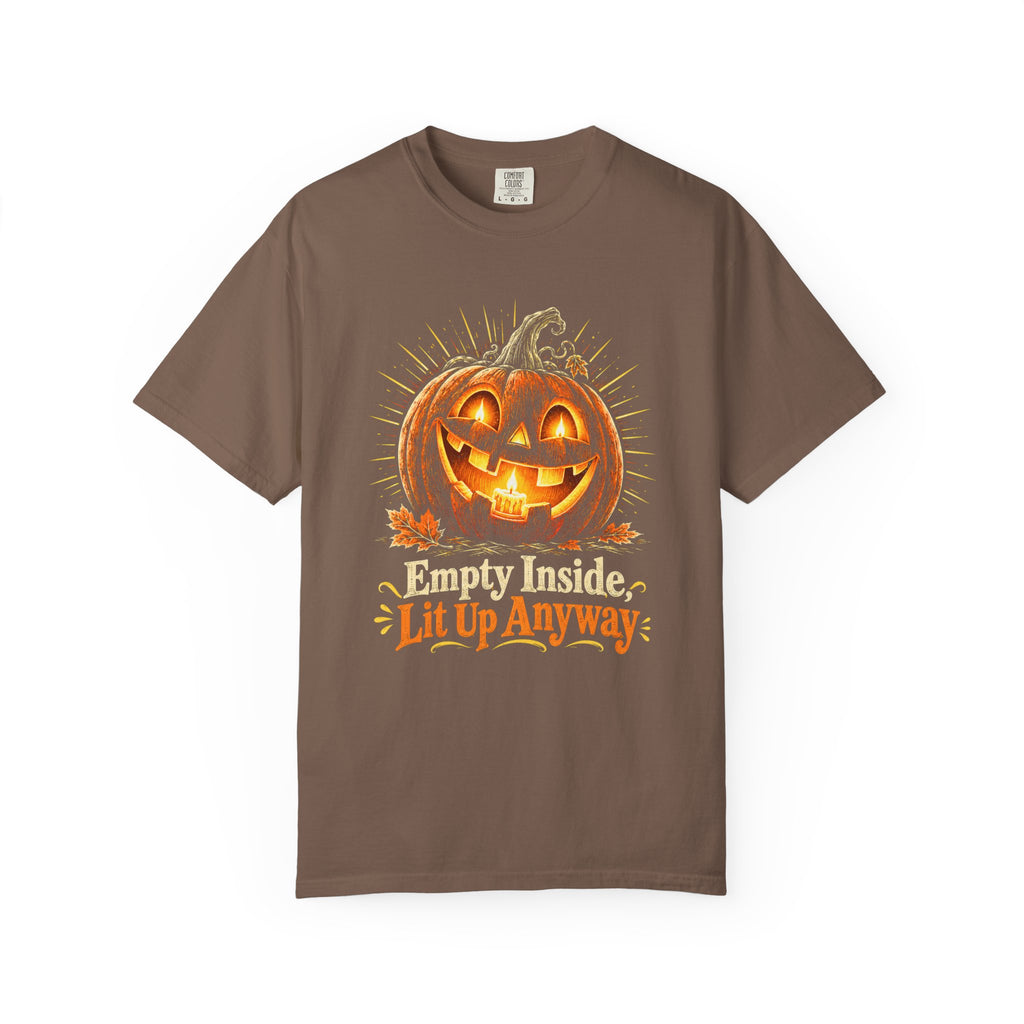 Empty Inside, Lit Up Anyway T-Shirt – Espresso