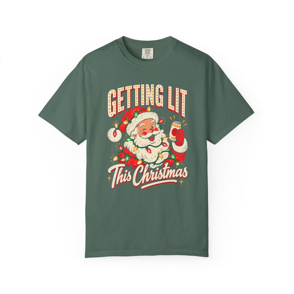 Getting Lit This Christmas T-Shirt – Blue Spruce