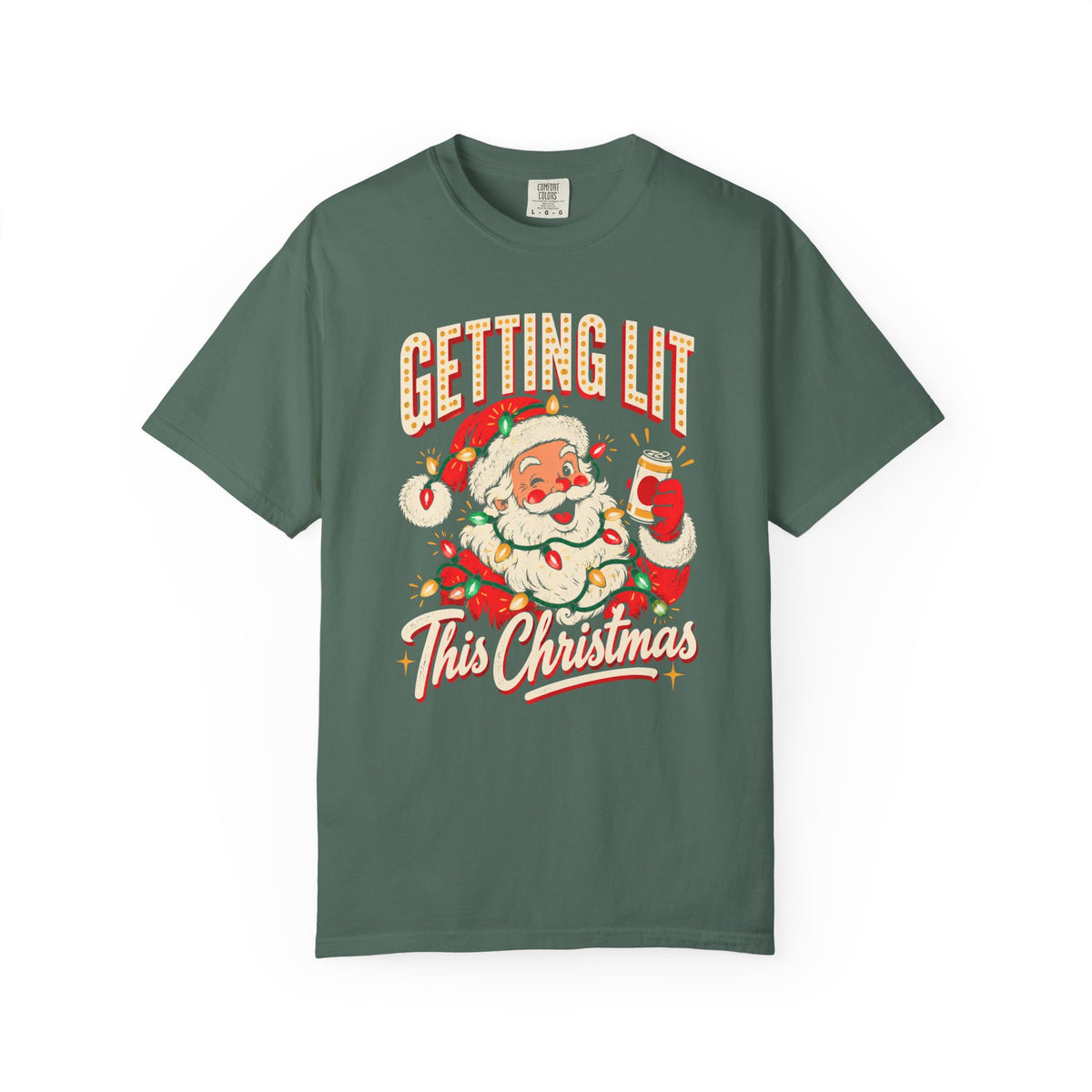Getting Lit This Christmas T-Shirt – Blue Spruce