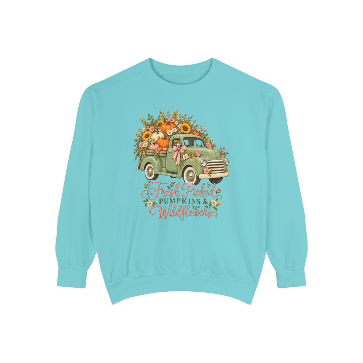 Fresh Picked Pumpkins & Wildflowers Sweatshirt – Chalky Mint