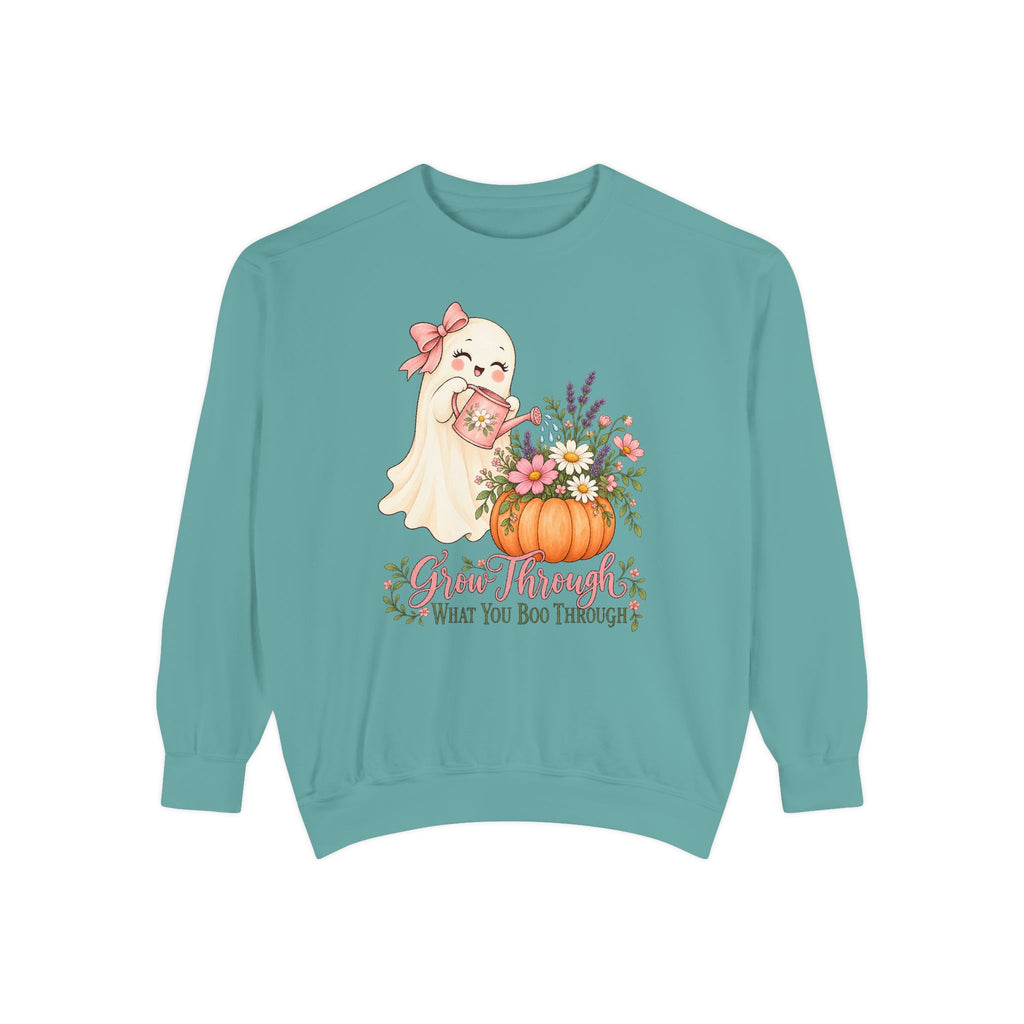 Grow Through What You Boo Through Sweatshirt – Seafoam
