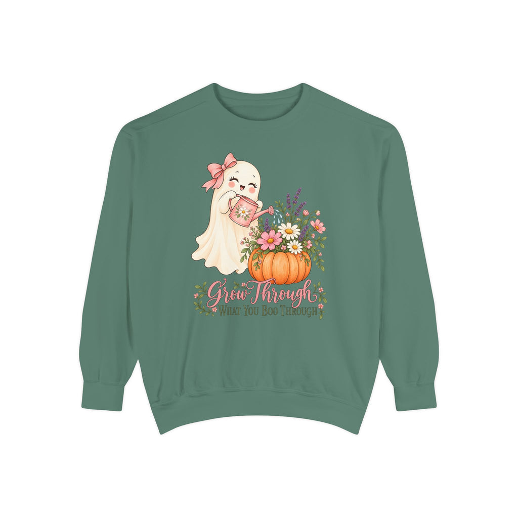 Grow Through What You Boo Through Sweatshirt – Light Green