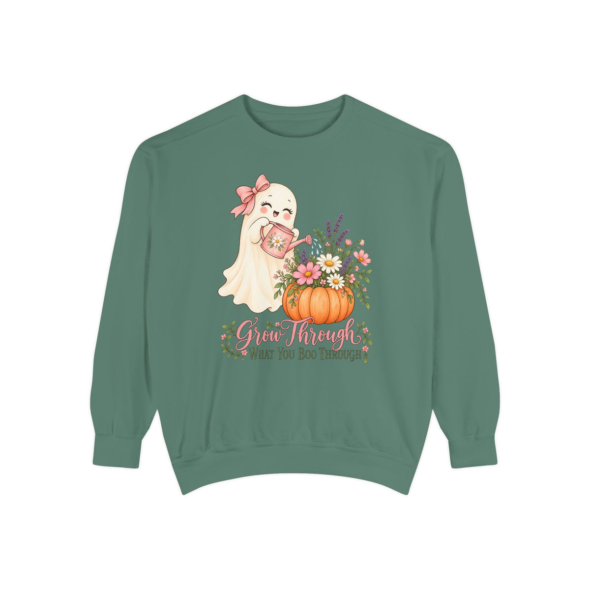 Grow Through What You Boo Through Sweatshirt – Light Green