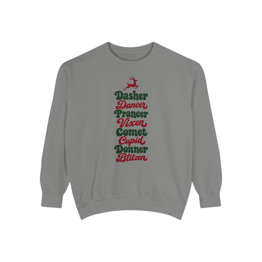 Dasher Dancer Prancer Vixen Sweatshirt – Grey