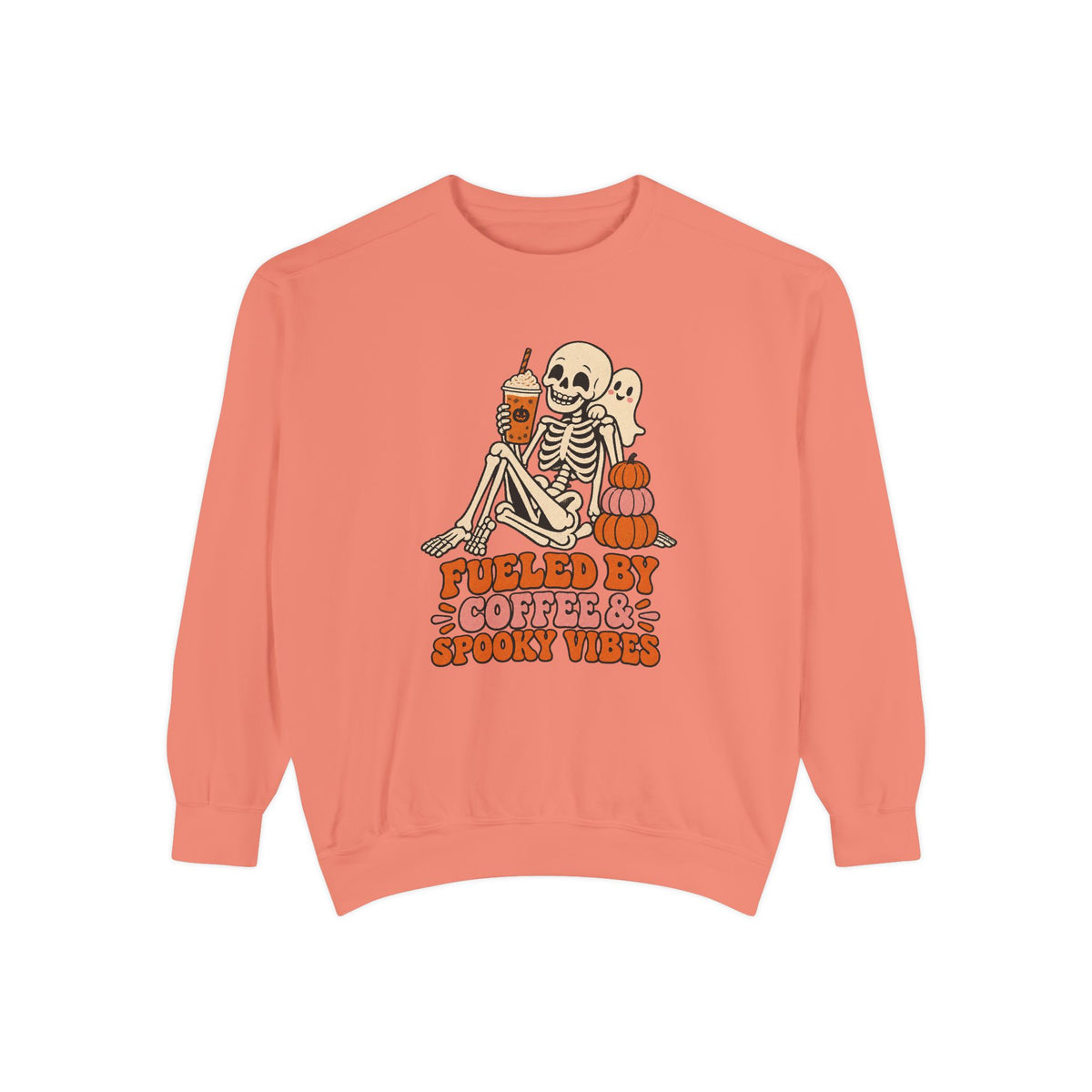 Fueled by Coffee & Spooky Vibes Sweatshirt – Terracotta