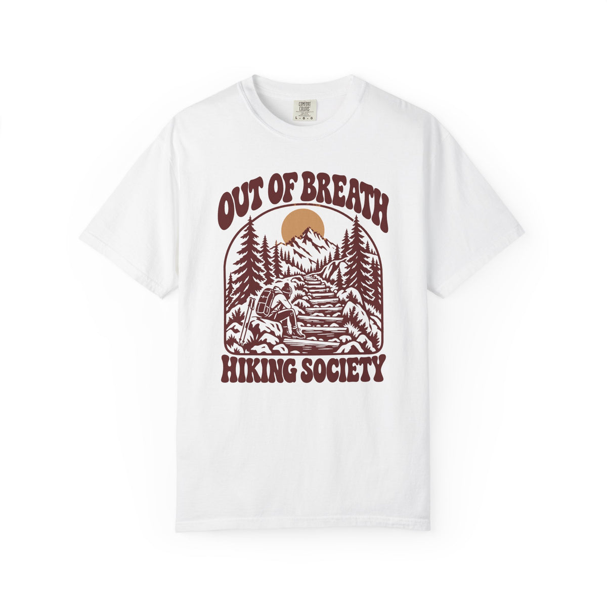 Out of Breath Hiking Society Log Steps T-Shirt