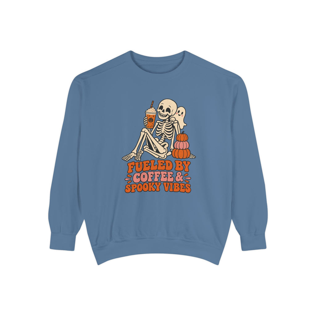 Fueled by Coffee & Spooky Vibes Sweatshirt – Blue Jean