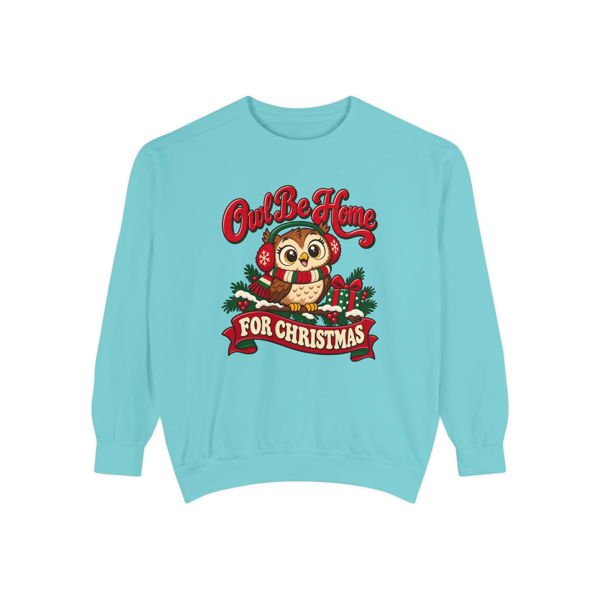 Owl Be Home for Christmas Sweatshirt – Chalky Mint