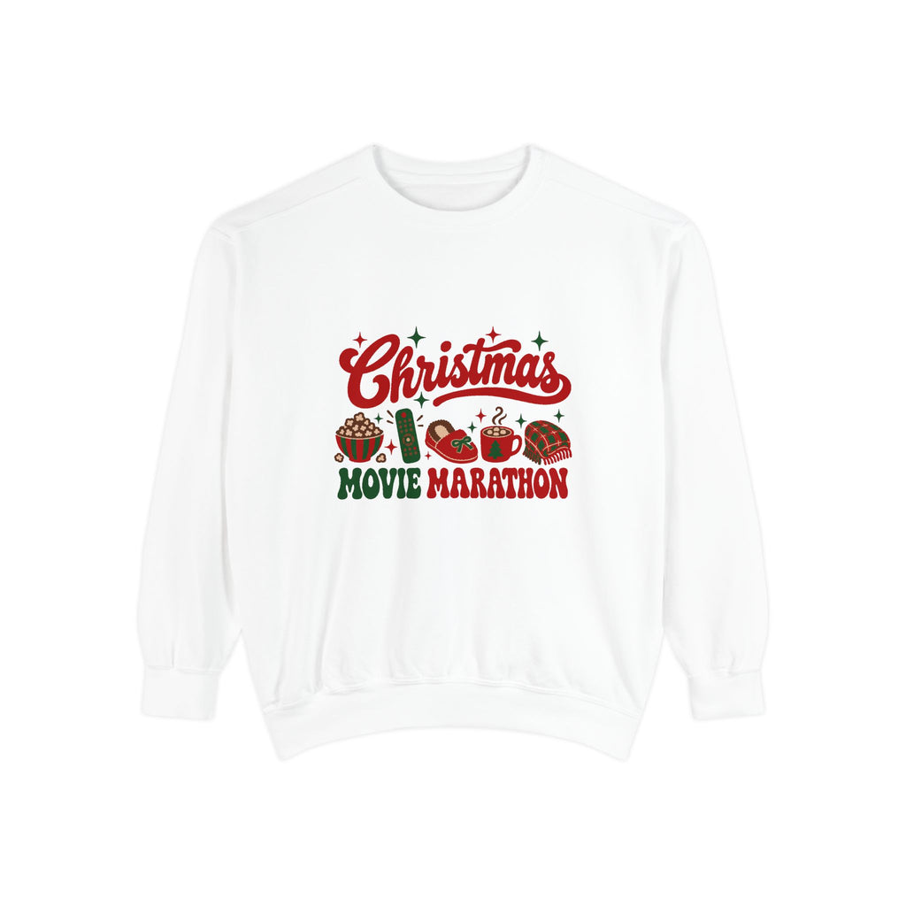 Christmas Movie Marathon Sweatshirt – White