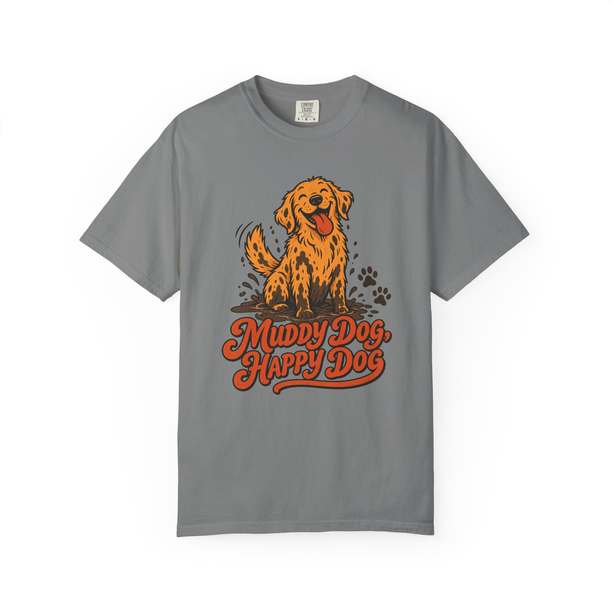 Muddy Dog, Happy Dog T-Shirt – Grey
