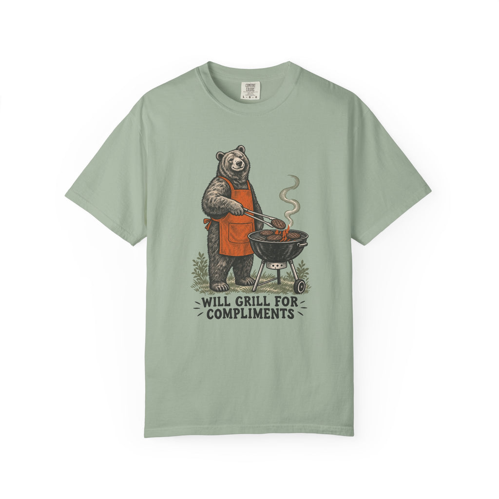 Will Grill for Compliments T-Shirt – Bay