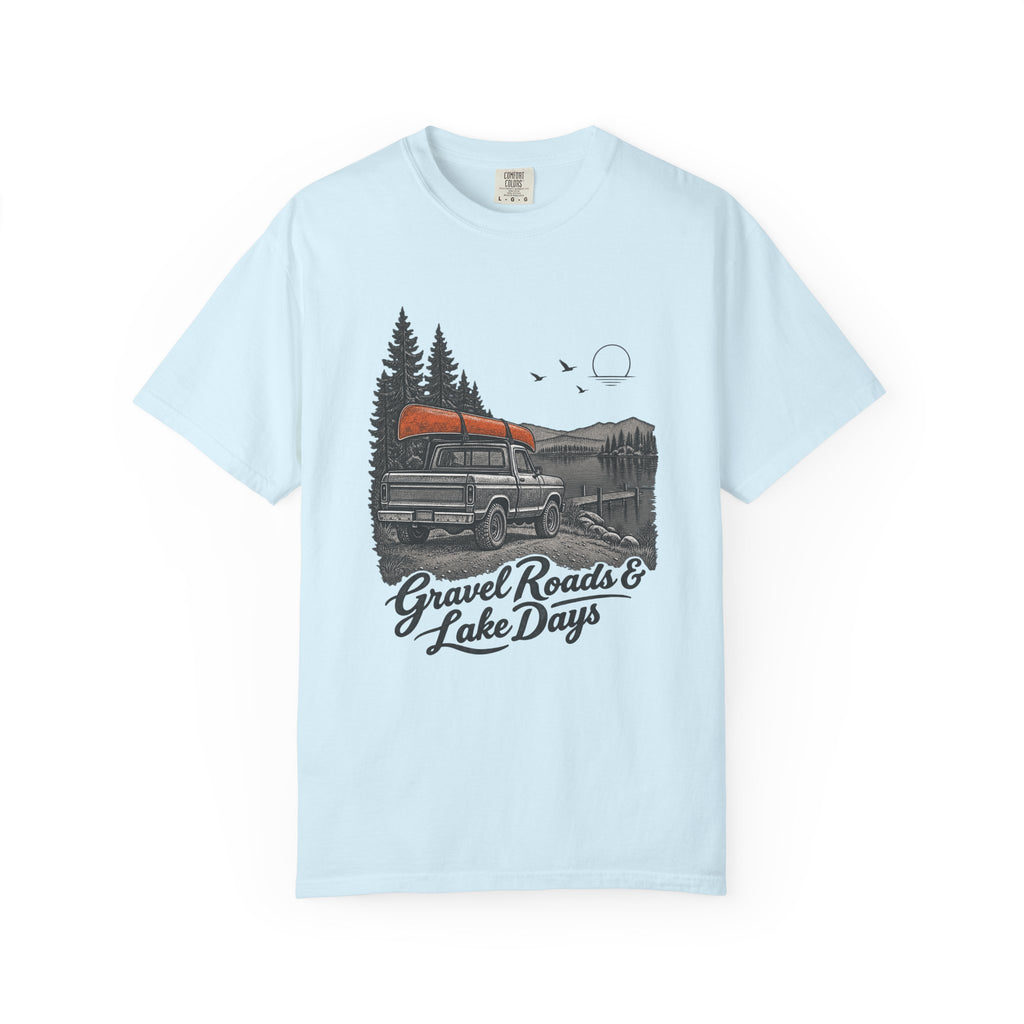 Gravel Roads & Lake Days T-Shirt – Chambray