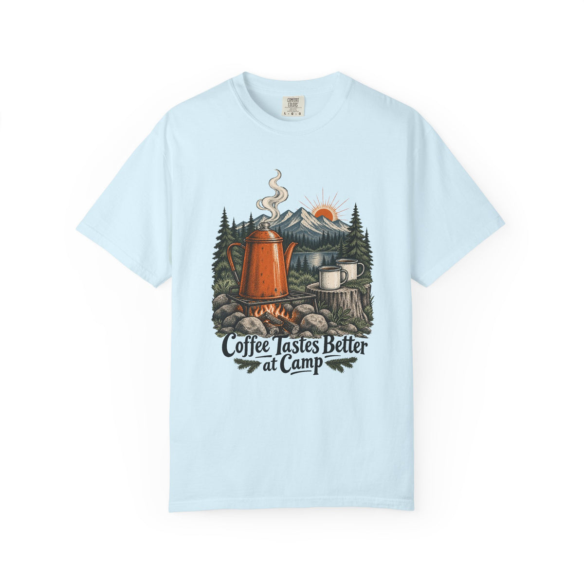 Coffee Tastes Better at Camp T-Shirt – Chambray