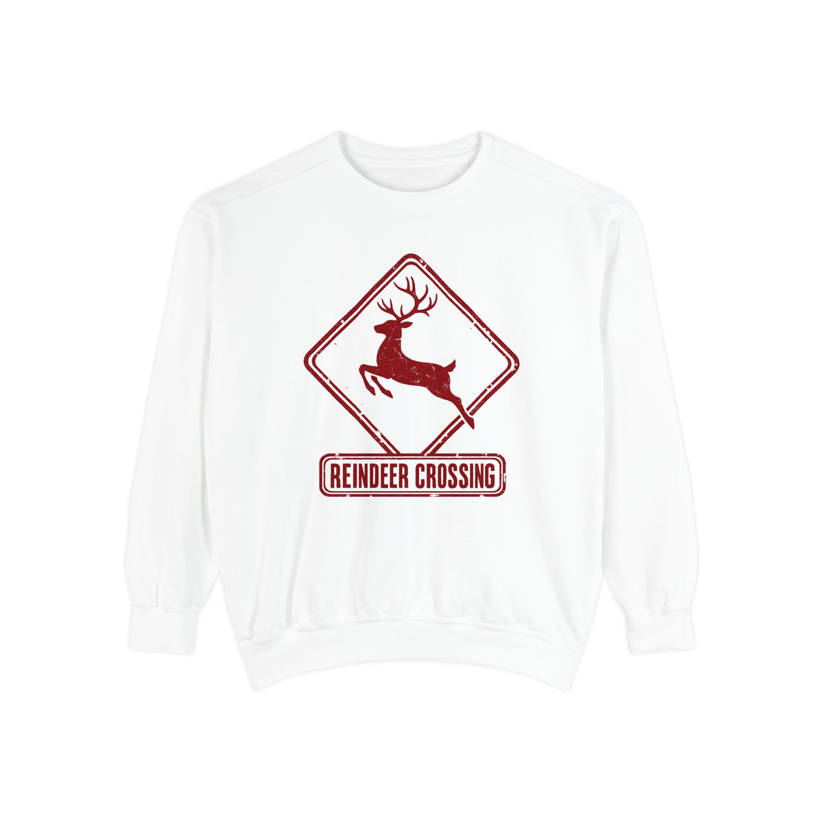 Reindeer Crossing Sweatshirt – White