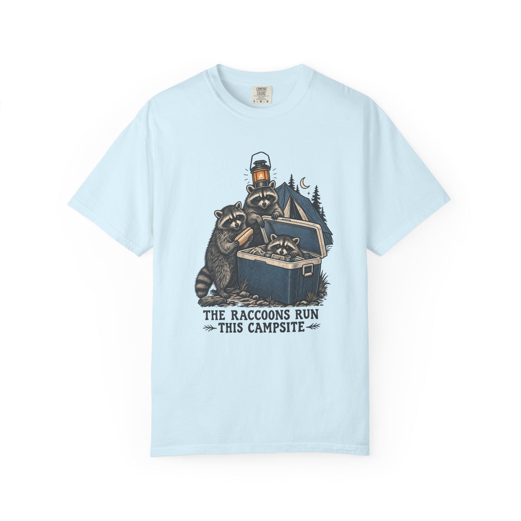 The Raccoons Run This Campsite T-Shirt – Chambray