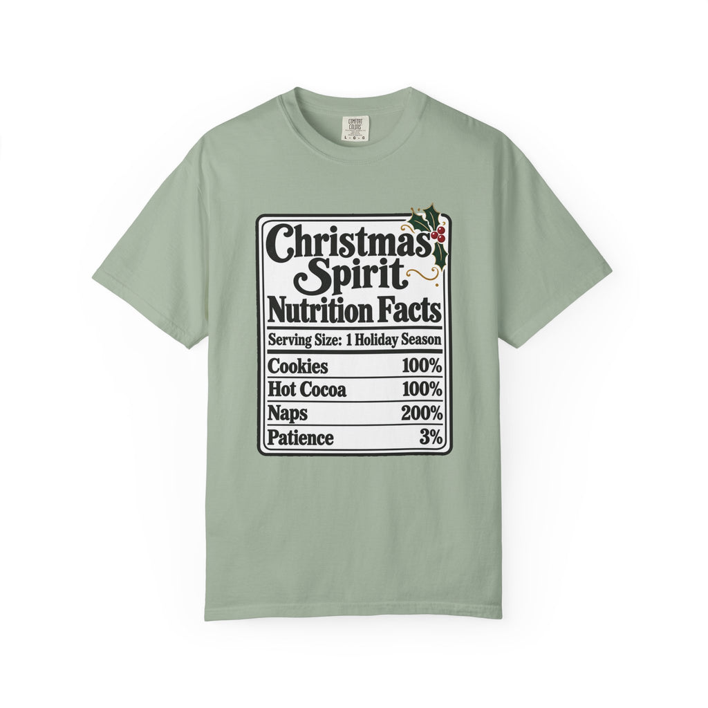 Christmas Spirit Nutrition Facts T-Shirt – Bay