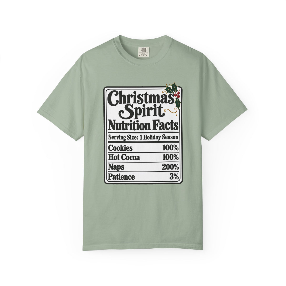 Christmas Spirit Nutrition Facts T-Shirt – Bay