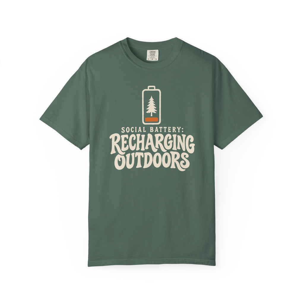 Social Battery: Recharging Outdoors T-Shirt