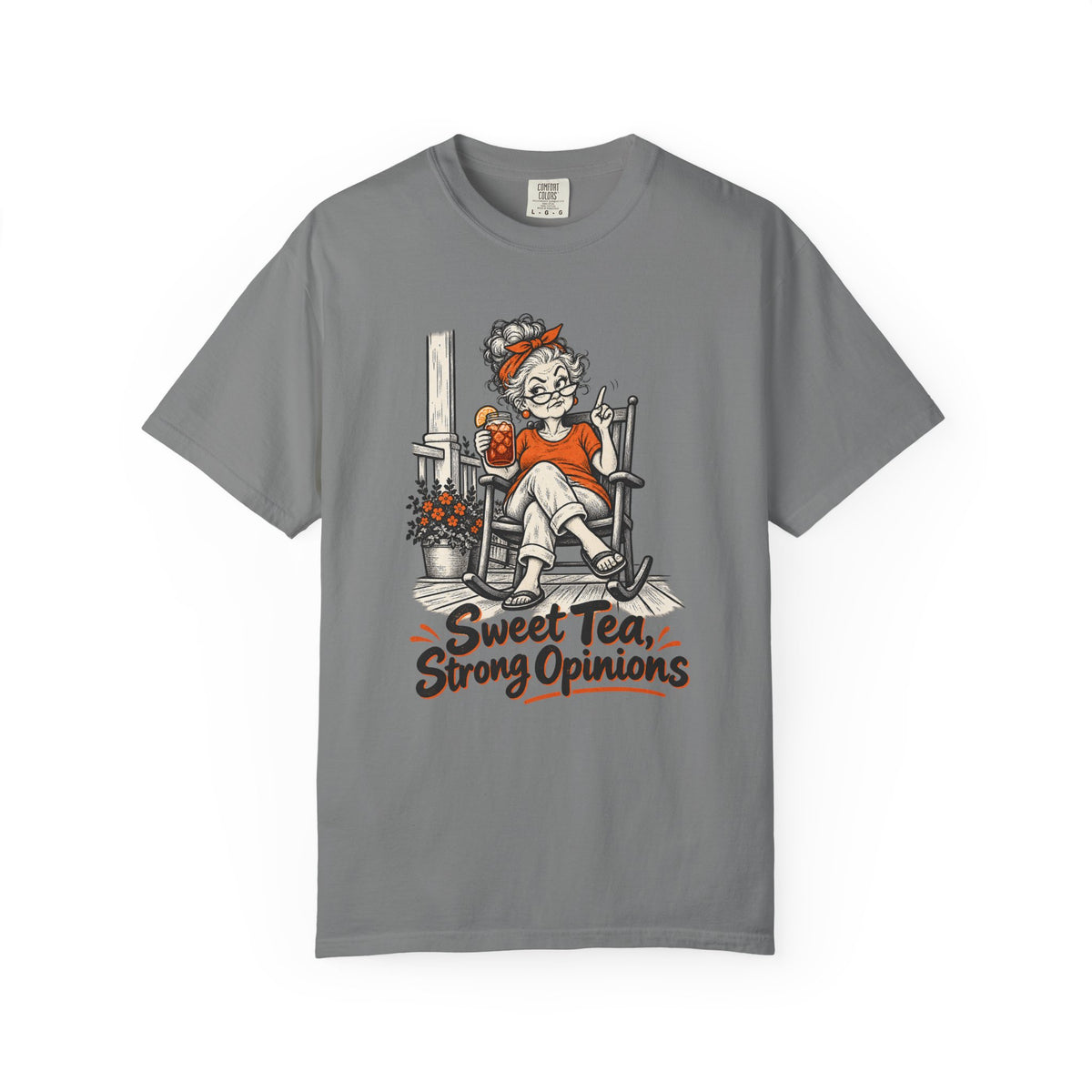 Sweet Tea, Strong Opinions T-Shirt – Grey