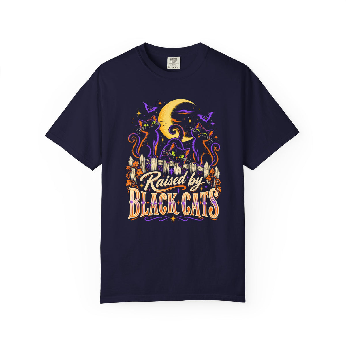 Raised by Black Cats T-Shirt – True Navy