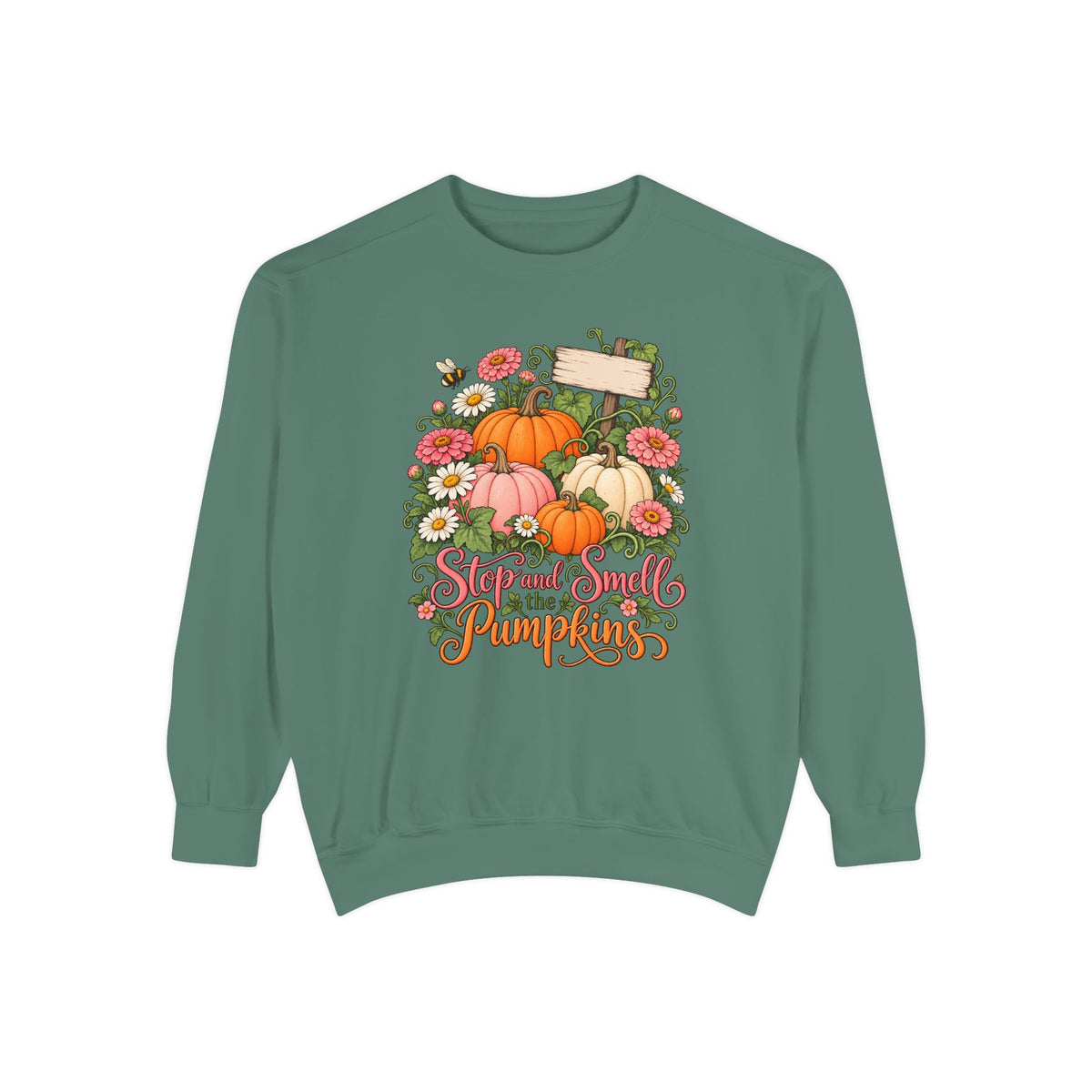 Stop and Smell the Pumpkins Sweatshirt – Light Green