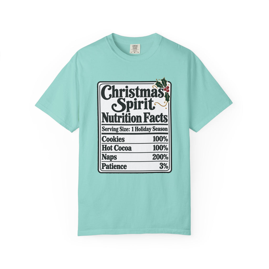 Christmas Spirit Nutrition Facts T-Shirt – Chalky Mint