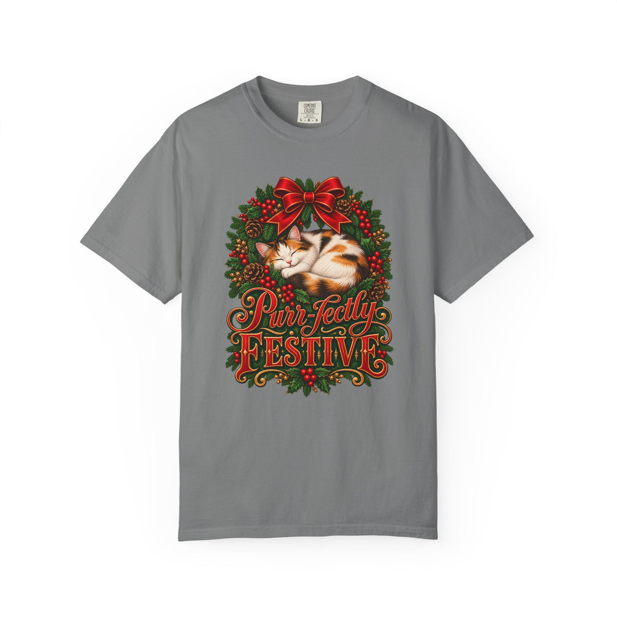 Purr-fectly Festive T-Shirt – Grey