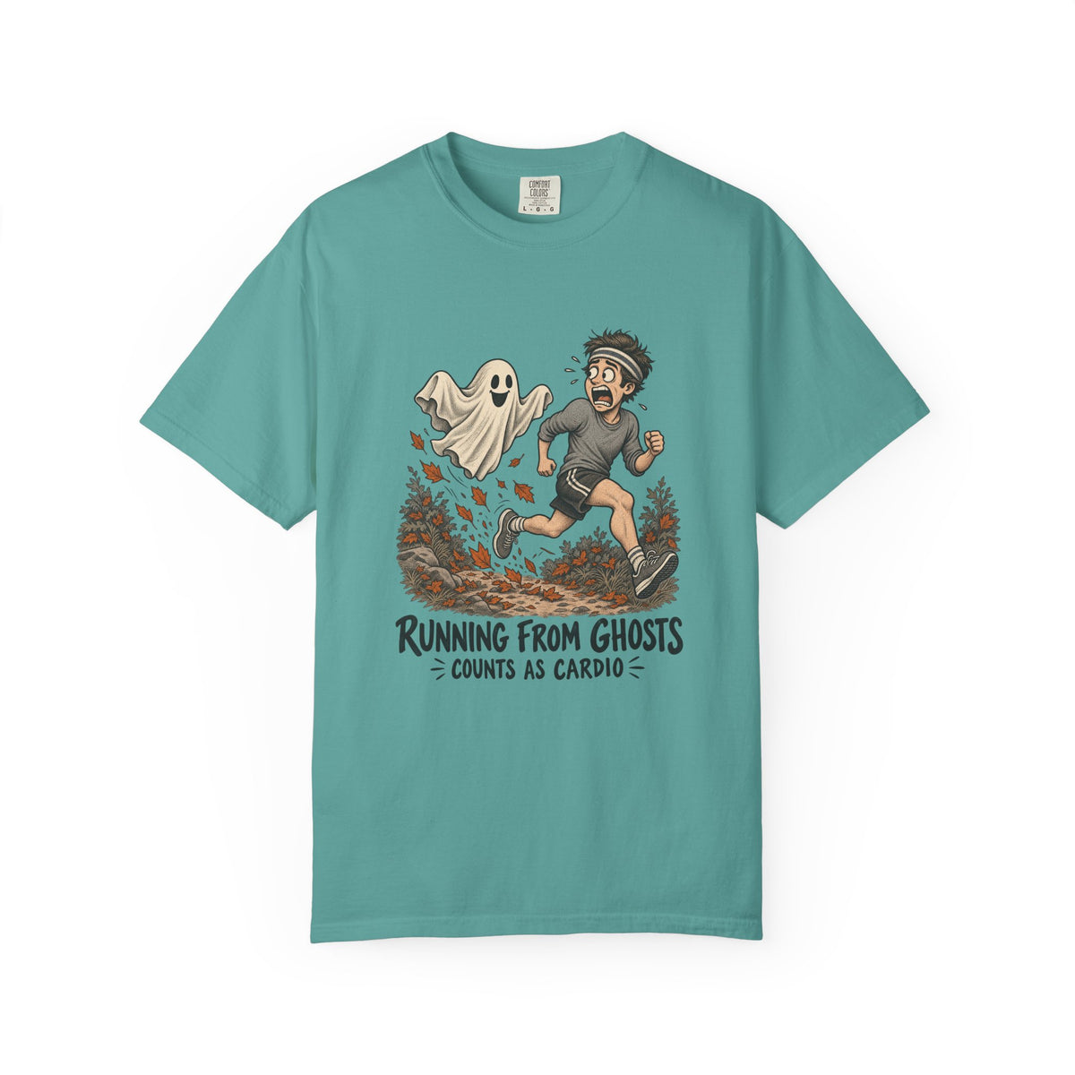 Running From Ghosts Counts as Cardio T-Shirt – Seafoam