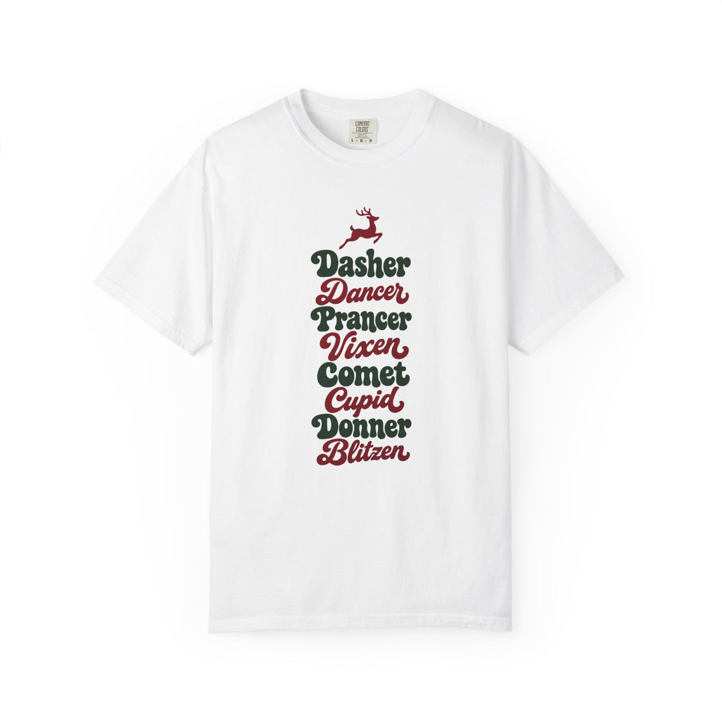 Dasher Dancer Prancer Vixen T-Shirt – White