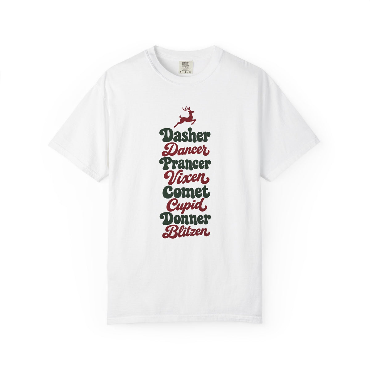 Dasher Dancer Prancer Vixen T-Shirt – White
