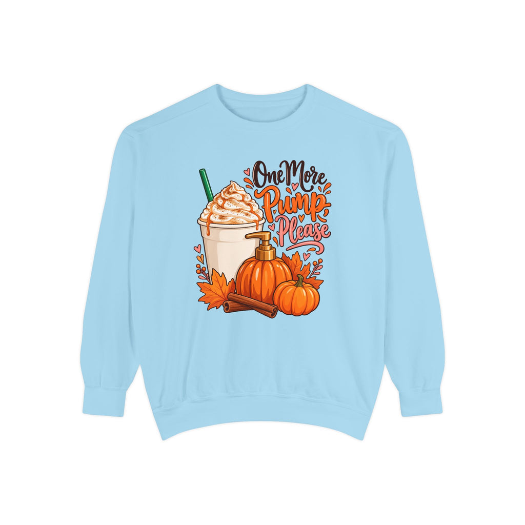One More Pump, Please Sweatshirt – Chambray