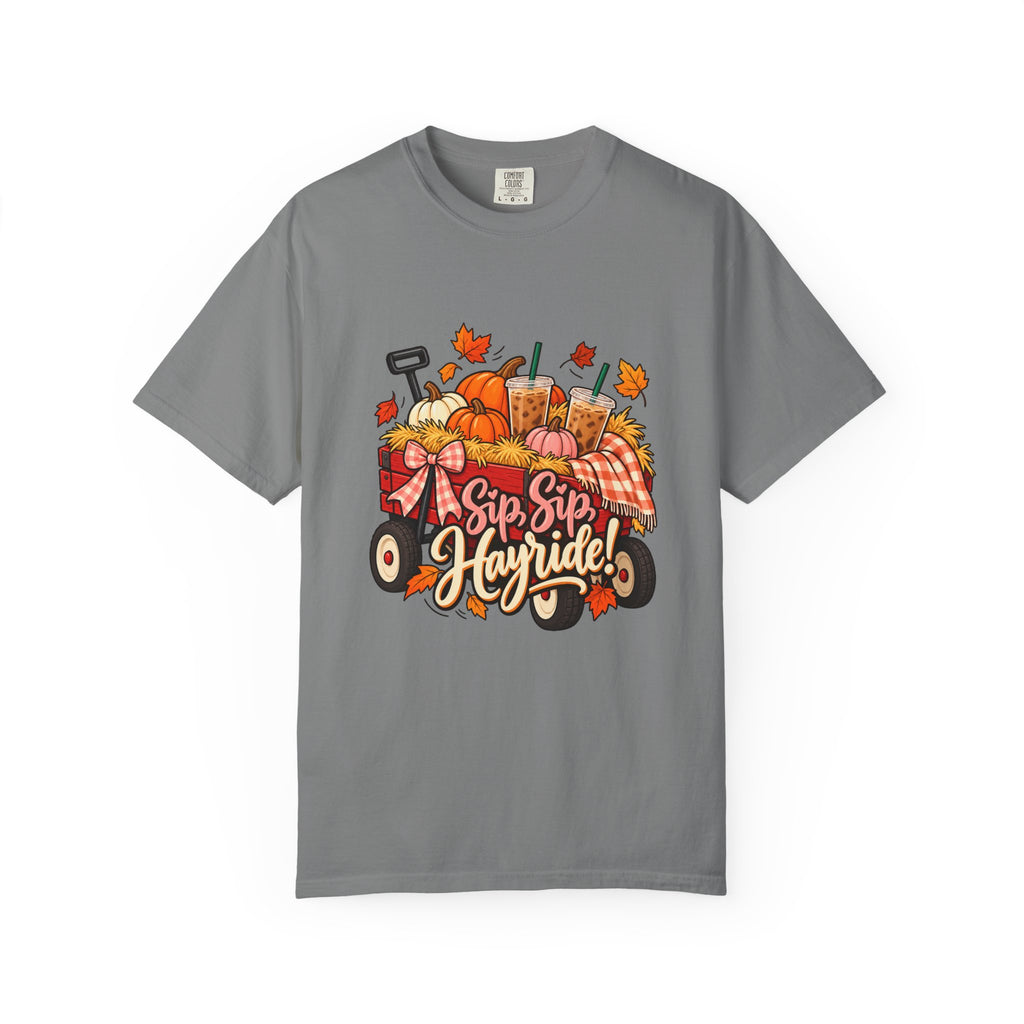 Sip, Sip, Hayride! T-Shirt – Grey