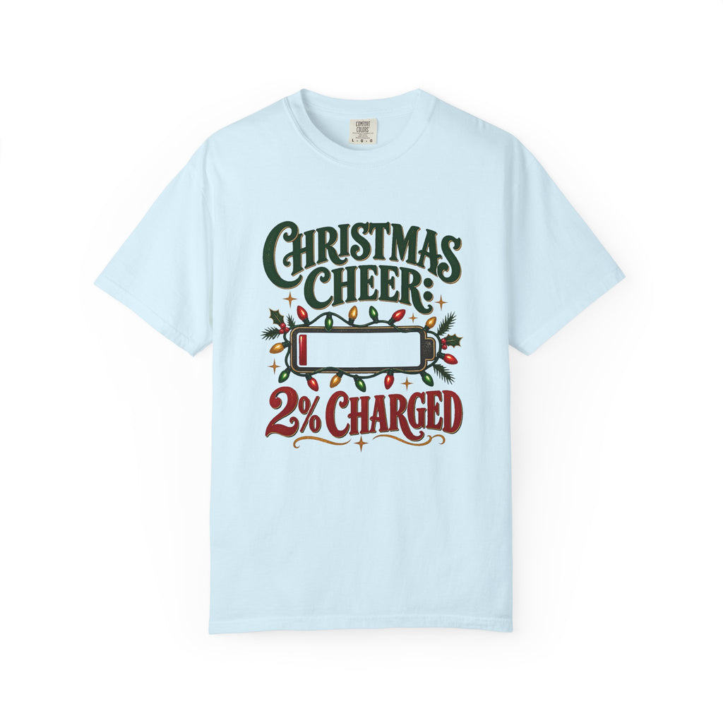 Christmas Cheer: 2% Charged T-Shirt – Chambray