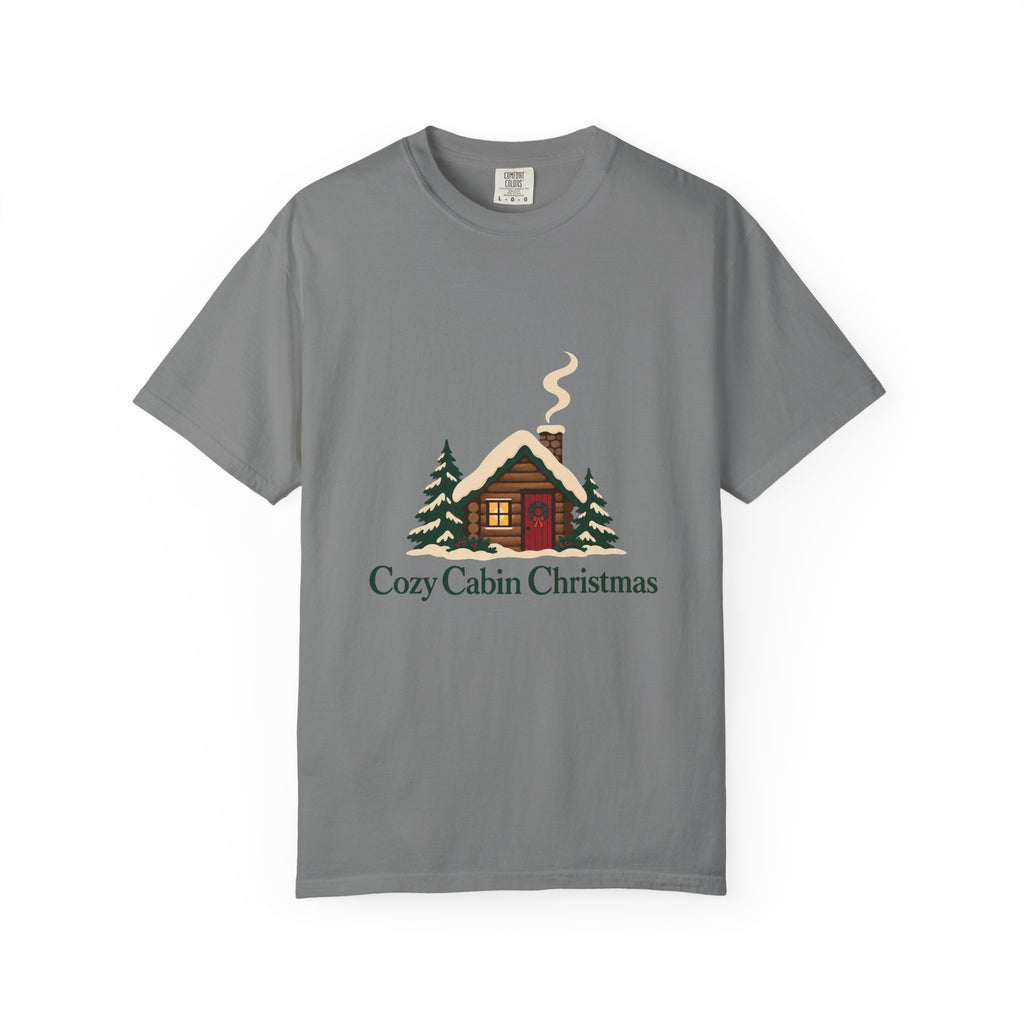 Cozy Cabin Christmas T-Shirt – Grey
