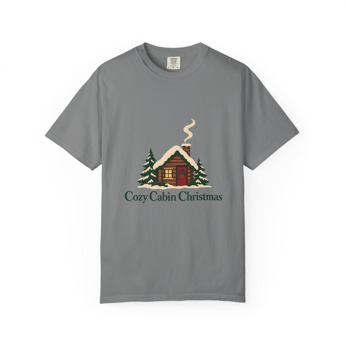 Cozy Cabin Christmas T-Shirt – Grey