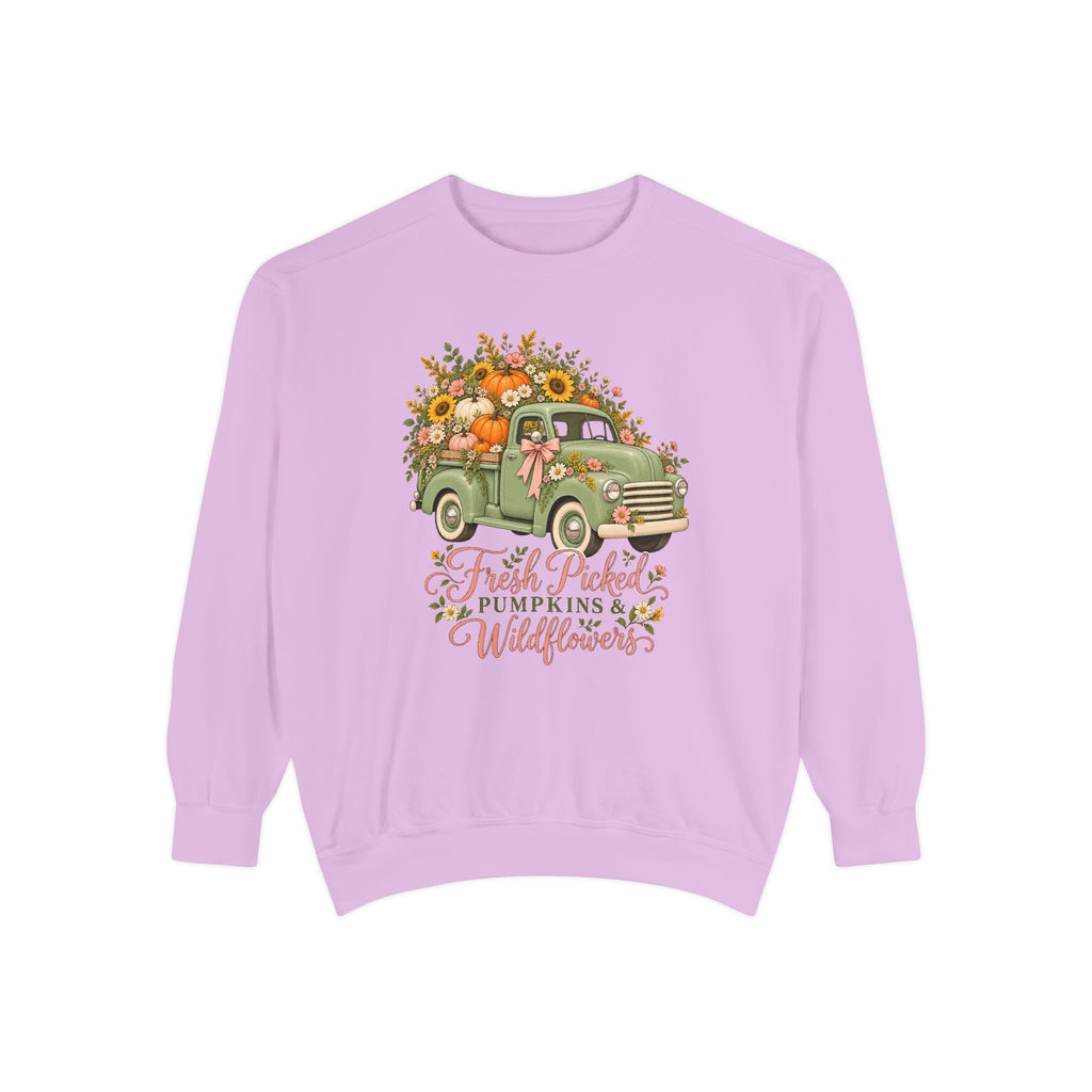 Fresh Picked Pumpkins & Wildflowers Sweatshirt – Orchid