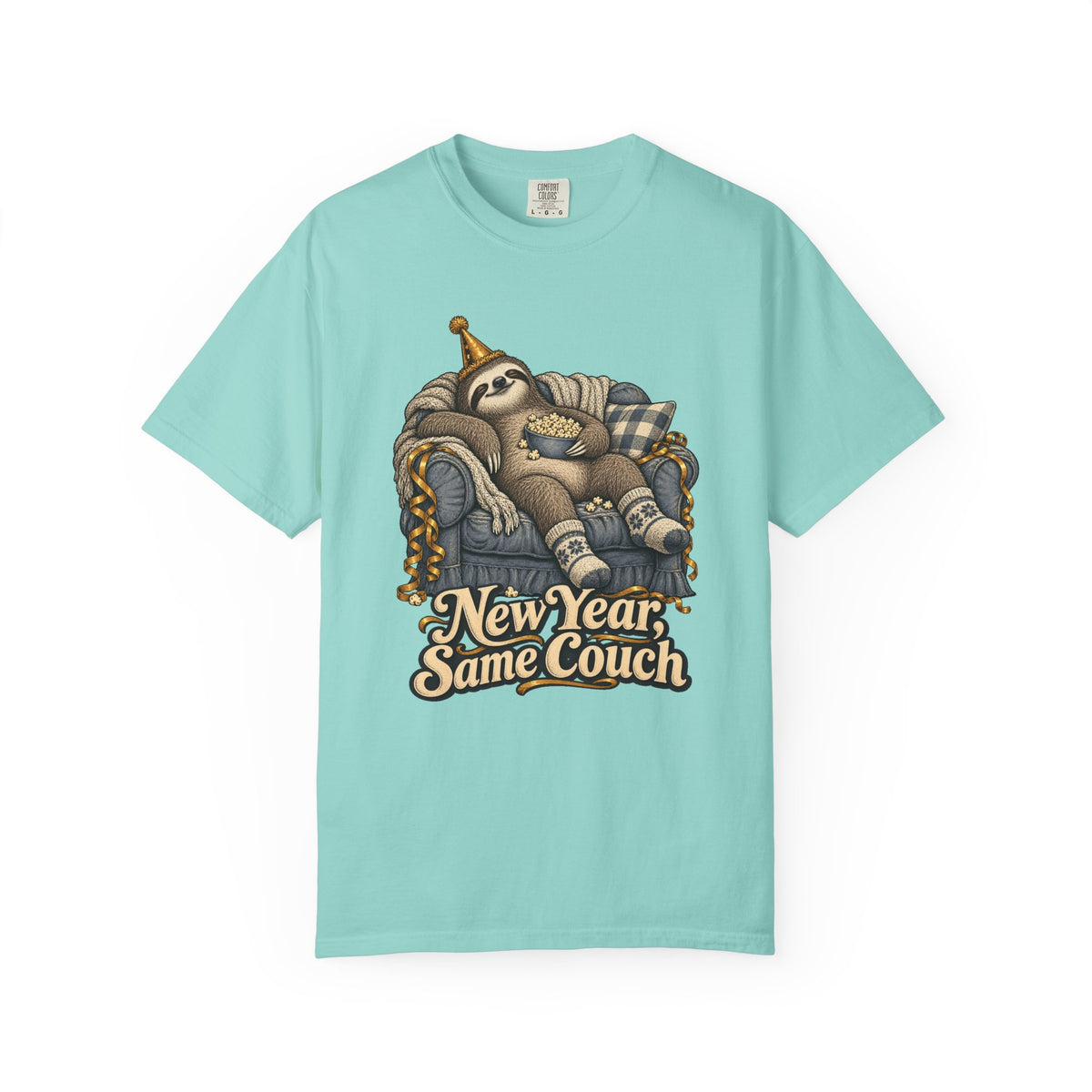 New Year, Same Couch T-Shirt – Chalky Mint