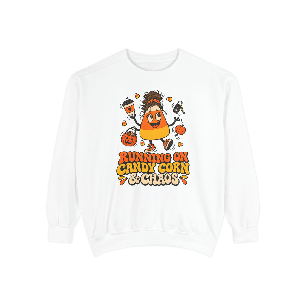Running on Candy Corn and Chaos Sweatshirt – White