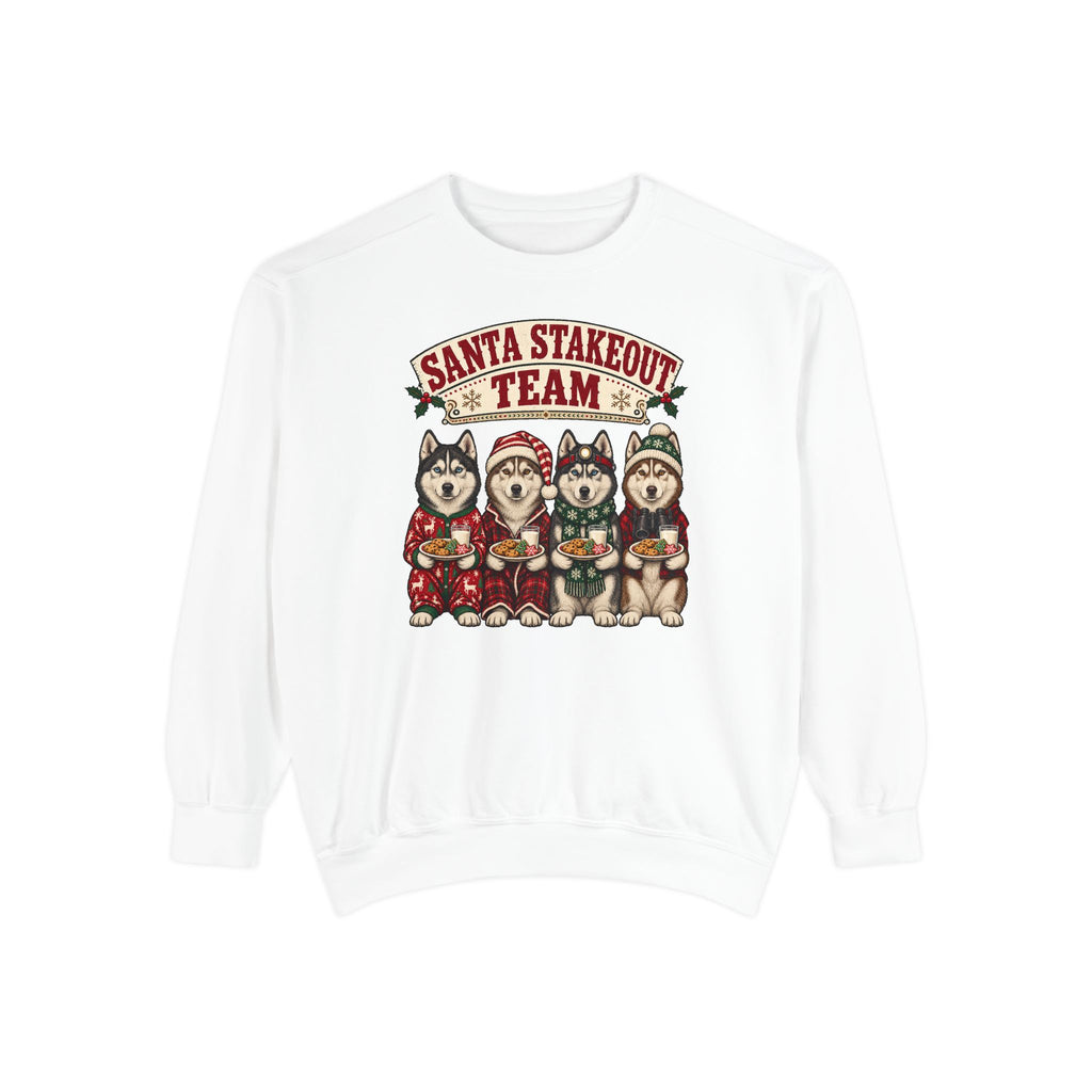 Santa Stakeout Team Sweatshirt – White