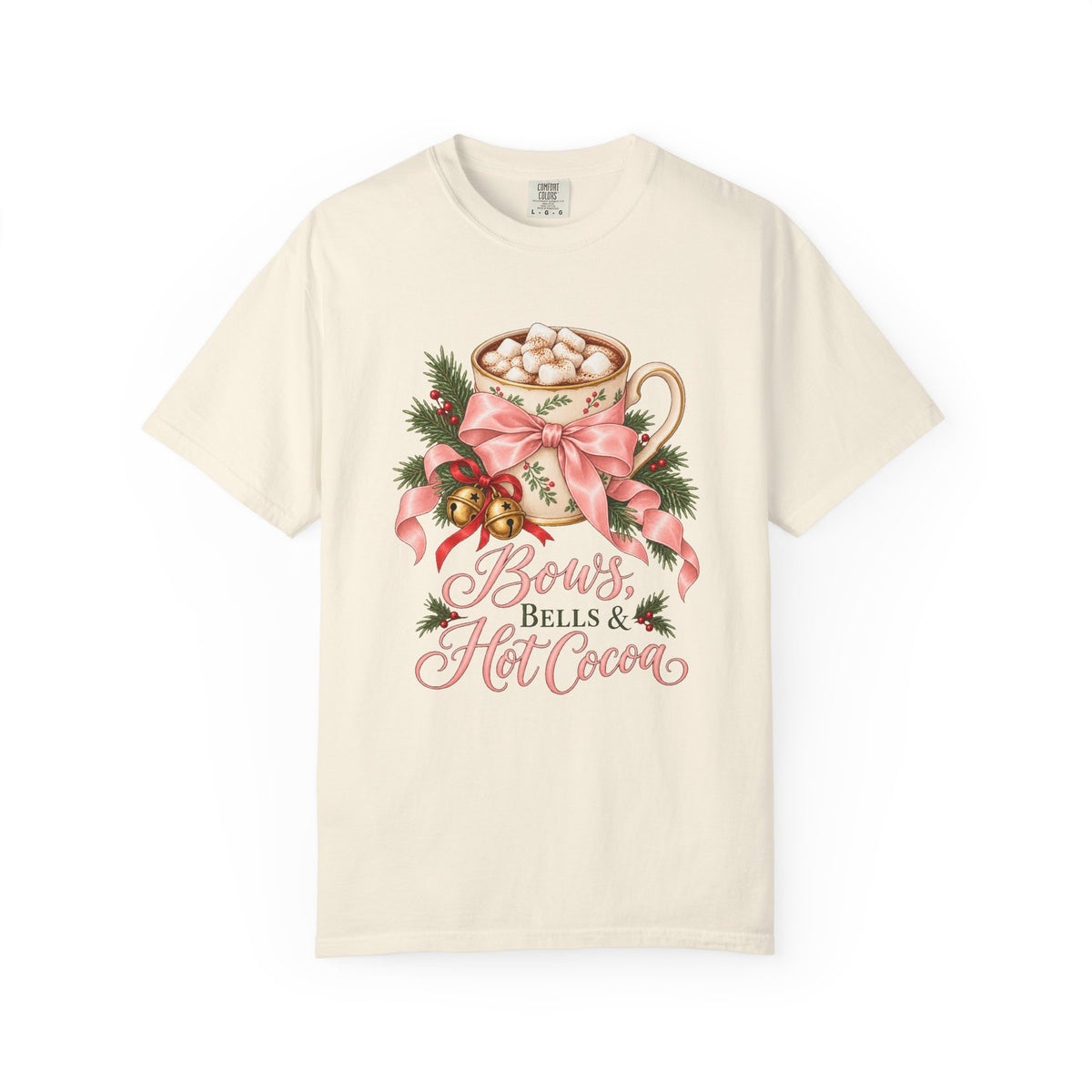 Bows, Bells & Hot Cocoa T-Shirt – Ivory