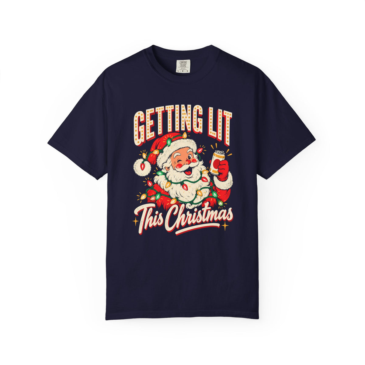 Getting Lit This Christmas T-Shirt – True Navy