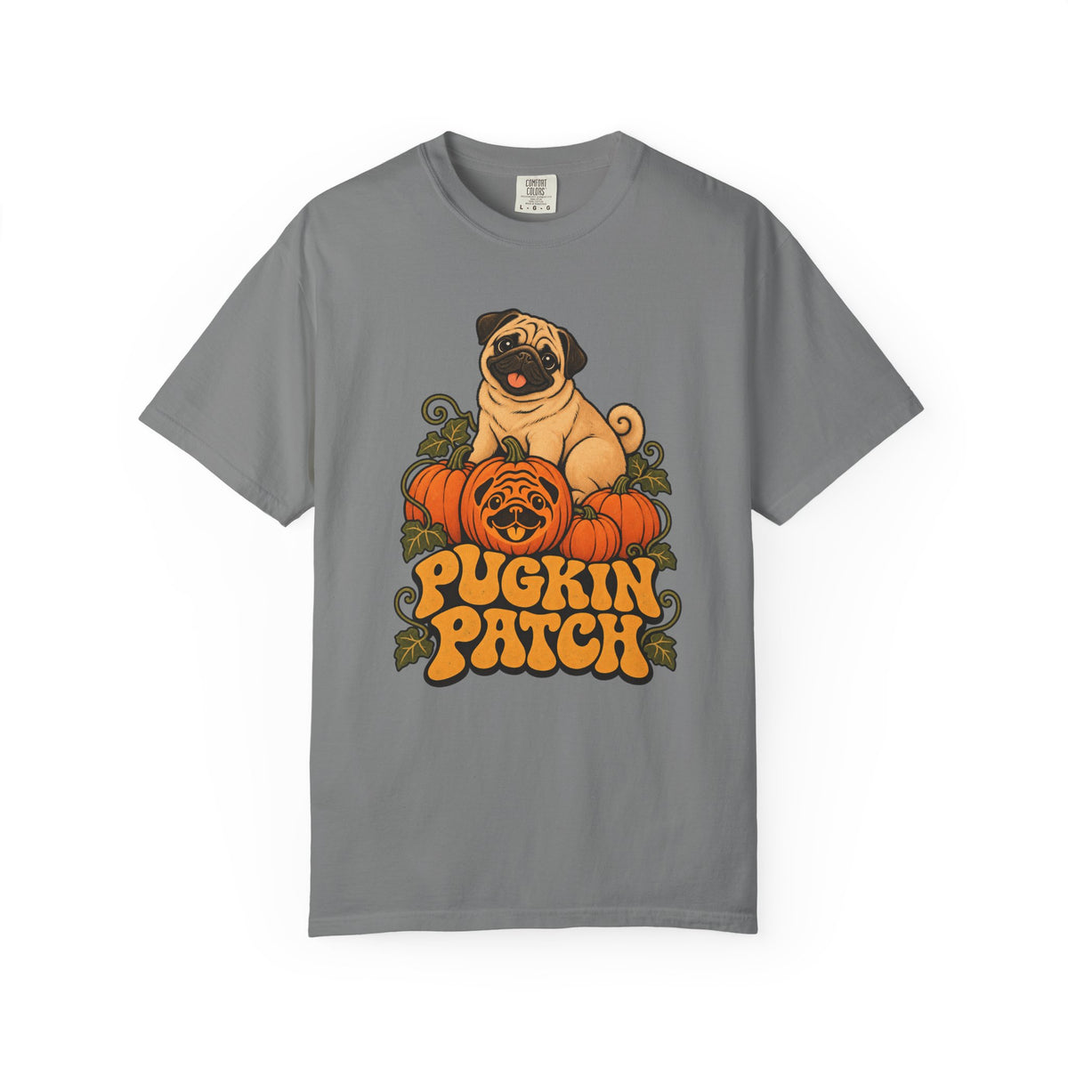 Pugkin Patch T-Shirt – Grey