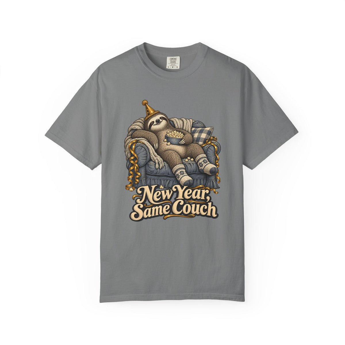New Year, Same Couch T-Shirt – Grey