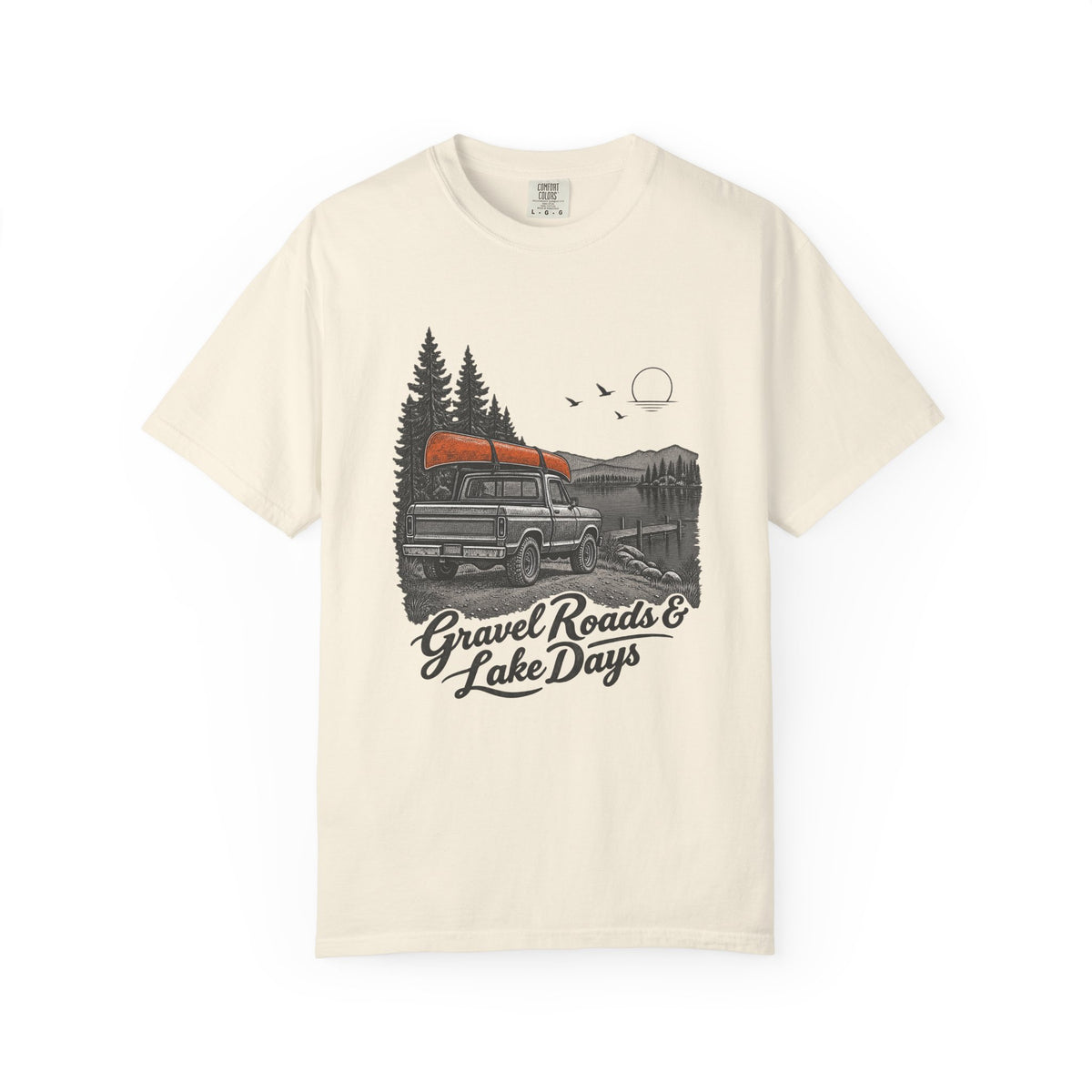 Gravel Roads & Lake Days T-Shirt – Ivory
