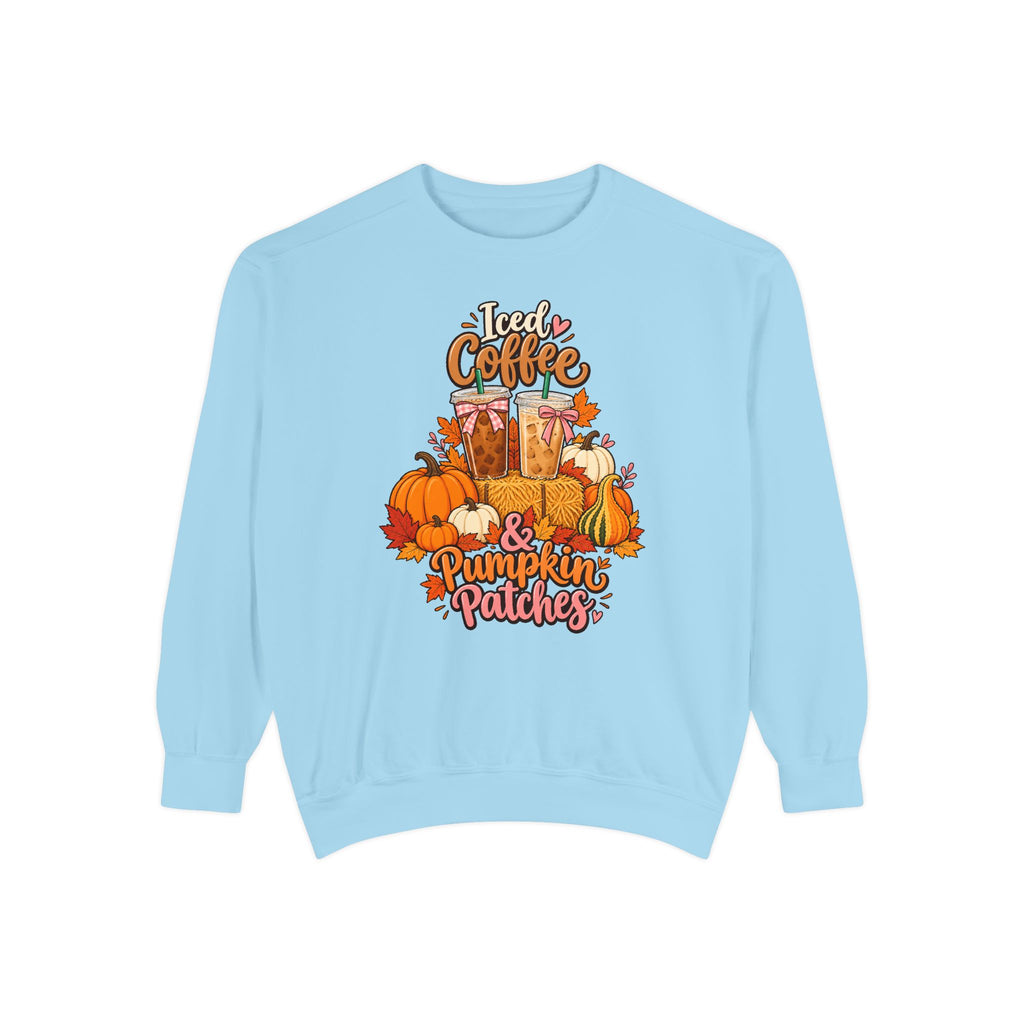 Iced Coffee & Pumpkin Patches Sweatshirt – Chambray