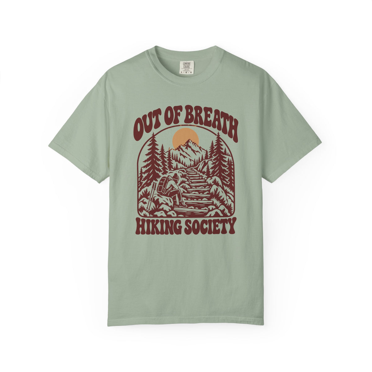 Out of Breath Hiking Society Log Steps T-Shirt
