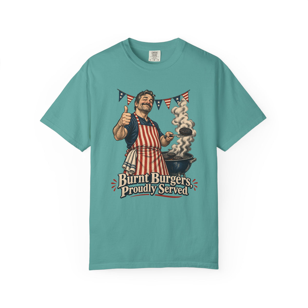Burnt Burgers, Proudly Served T-Shirt – Seafoam