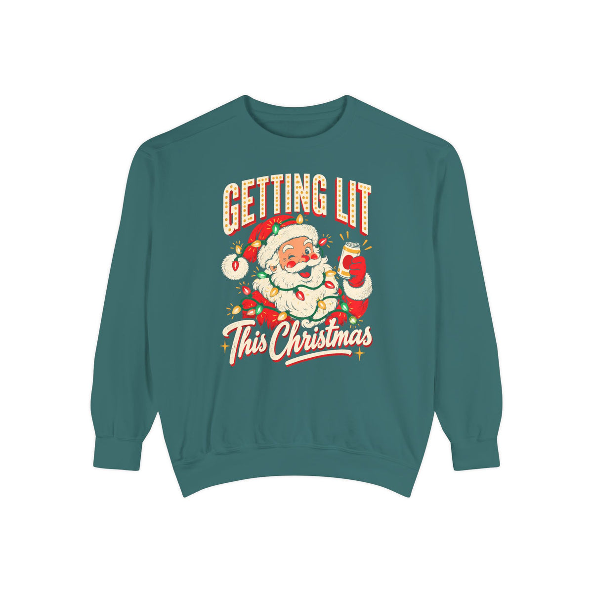 Getting Lit This Christmas Sweatshirt – Blue Spruce