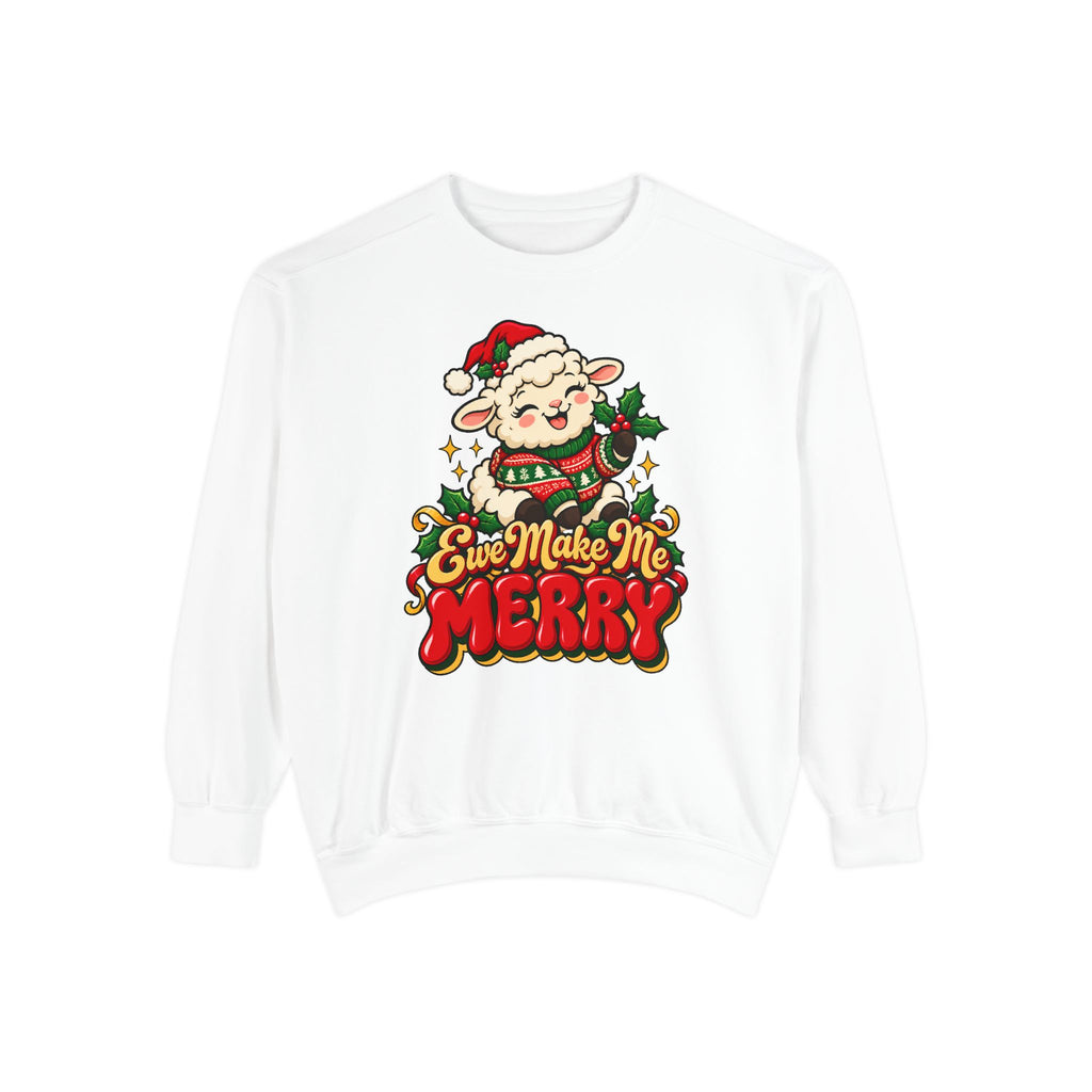 Ewe Make Me Merry Sweatshirt – White